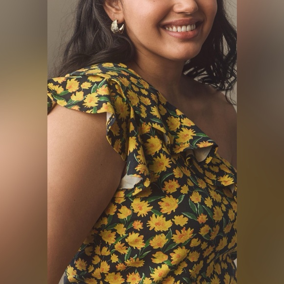 Anthropologie Maeve One-Shoulder Ruffled Top - Picture 10 of 16